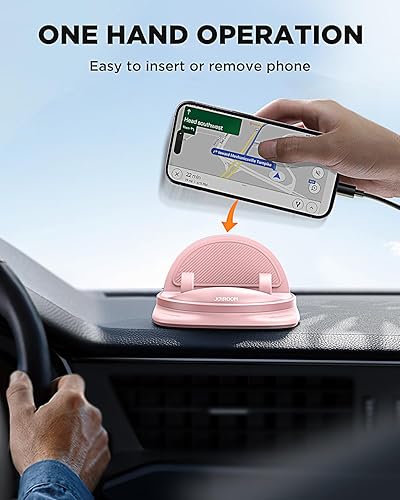 Miniatura 6 de JOYROOM Soporte de teléfono para automóvil, diseño de resorte ajustable Soporte de teléfono celular para tablero de instrumentos de automóvil,