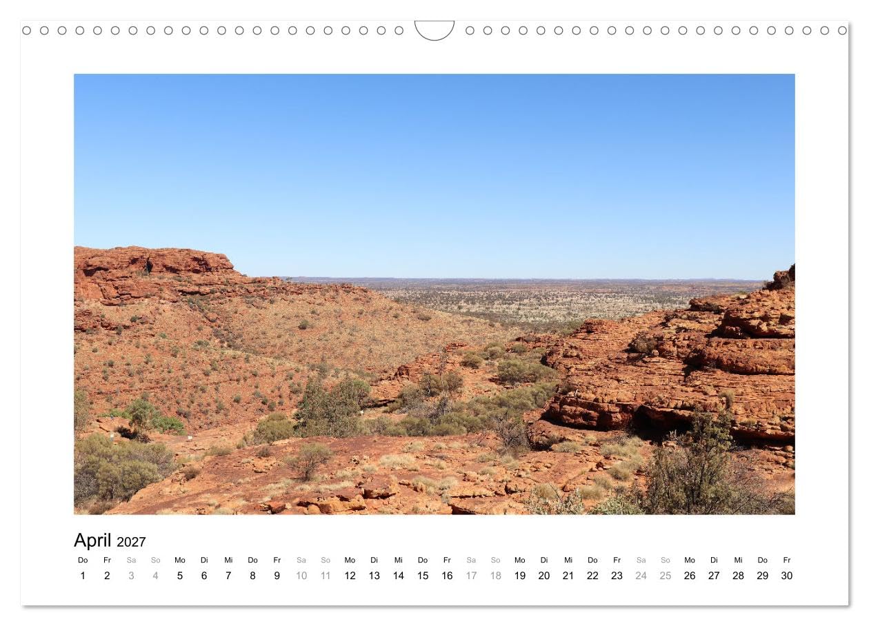 CALVENDO - Traumziel Australien - Im Red Centre 2027 (Wandkalender 2027 DIN A3 quer), Monatskalender: Reise ins Outback - Wüsten, Schluchten und mehr