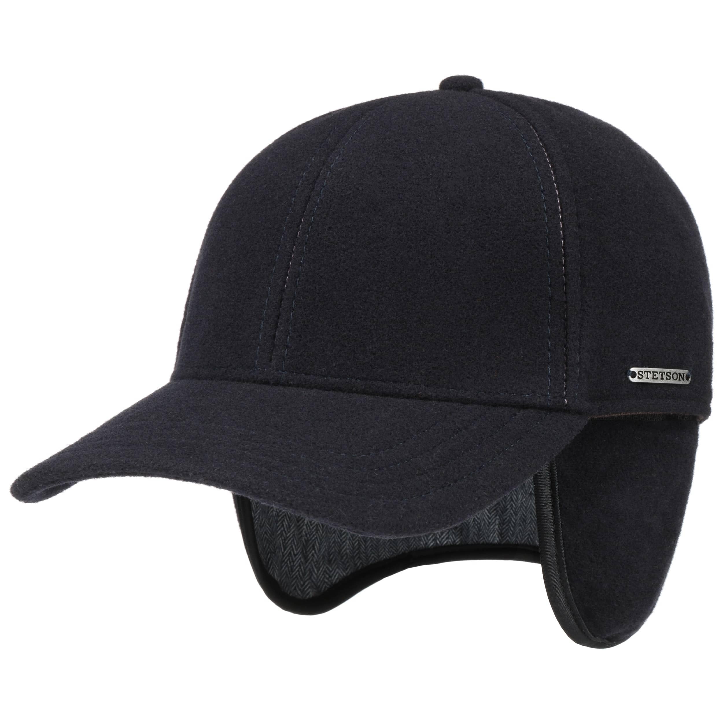 Stetson Vaby Earflap Full Men’s Cap with Cashmere - Peaked Cap with Neck Protection - Baseball Cap with Ear Protection - Fall/Winter Wool Cap - Winter Cap Navy