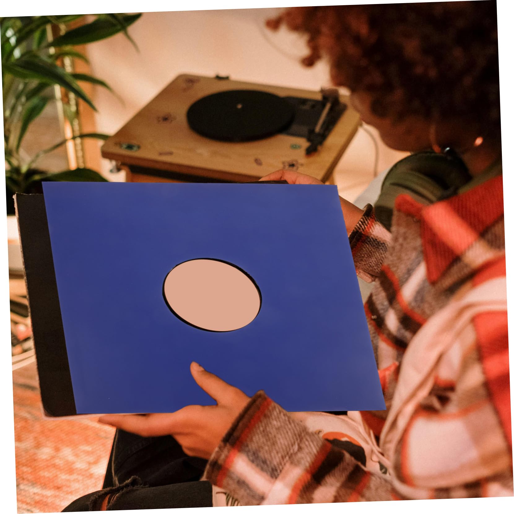 TOYANDONA Custodia Giacca per Vinile 12 Pollici in Carta Kraft Blu, Set da 10 Pezzi, Custodia Protettiva per Dischi Long Play Facile da Usare e Antipolvere per Collezioni Rock