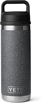 YETI Rambler 18 oz Bottle, Leakproof, Vacuum Insulated, Stainless Steel with Chug Cap, Black Stone