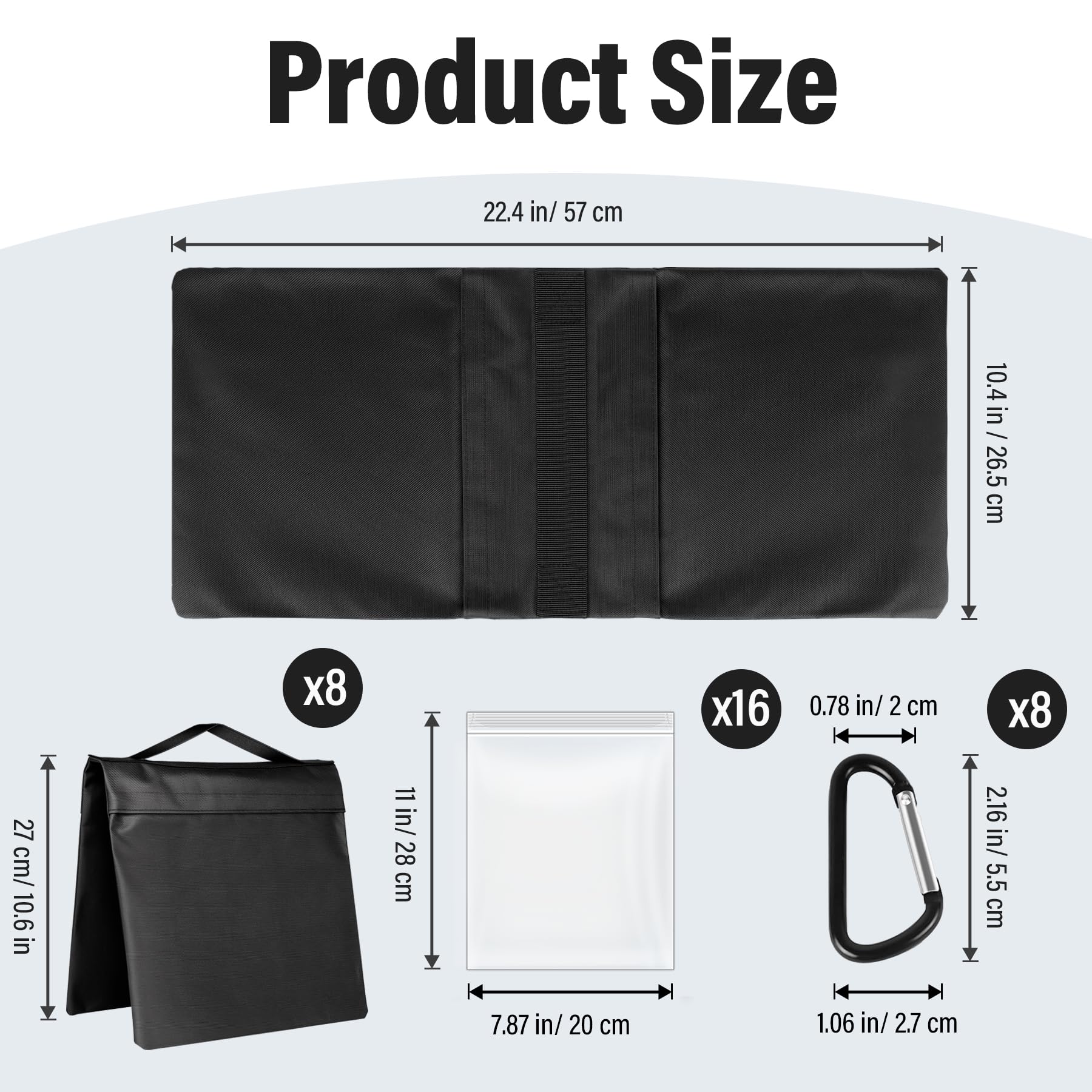 Sandsäcke für Fotostudio, robuste Satteltasche für Baldachin, Pop-Up-Zelt, Schirmständer, Hintergrundständer, Fotostativ, Picknicktisch, Angelstuhl, 8 Packungen