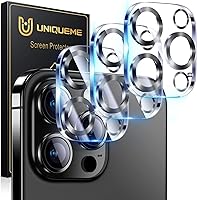Vista 16 de UniqueMe para Paquete de 3 Protectores de Lente de Cámara para iPhone 15 Pro/iPhone 15 Pro Max, [Protección contra Caídas] [Compatible con Fundas]