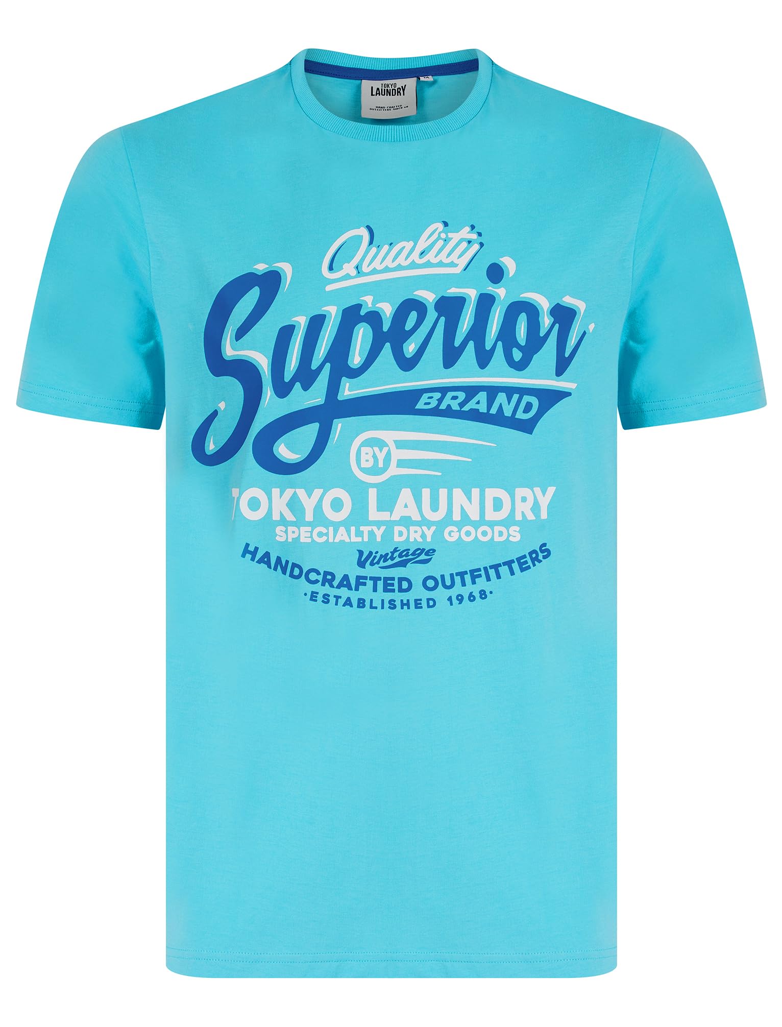 Tokyo Laundry Men's 'Argyle' Vintage Graphic Print Motif Cotton Jersey Crew Neck T-Shirt