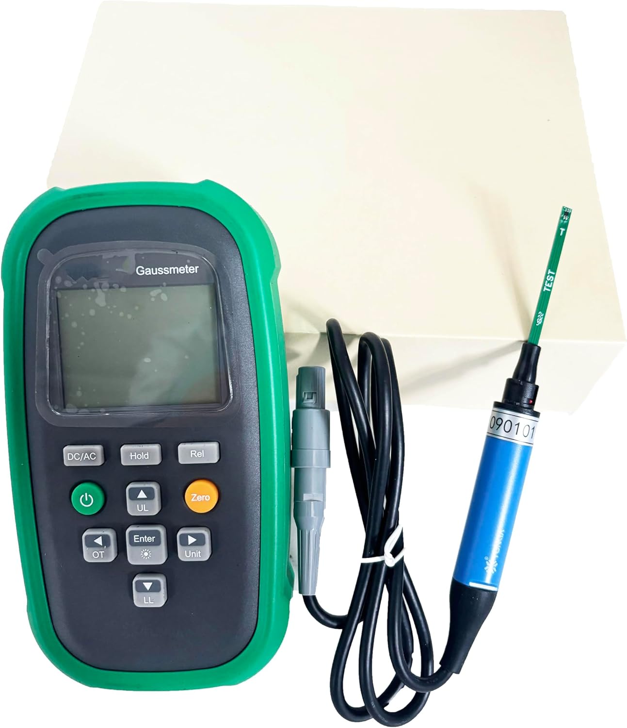 AC DC Gauss Meter Gaussmeter Magnetometer Teslameter With Class 1 Hall Radial Probe Range 2mT~3000mT Accuracy 1% DC ±1% AC ±5% USB Interface G,mT,A/m Three Unit Switch N/S Polarity Display