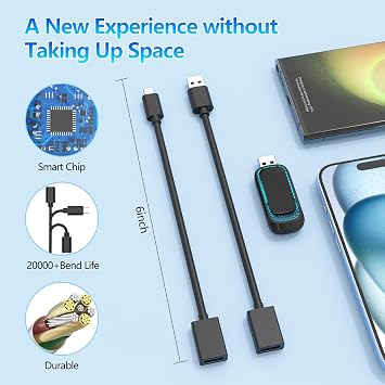 Android Auto Wireless Adapter & Wireless CarPlay Adapter-Mini USB CarPlay Wireless Stick Converts Factory Wired to Wireless CarPlay Dongle Magic Link CarPlay for iOS 10+/Android 11+ Plug and Play