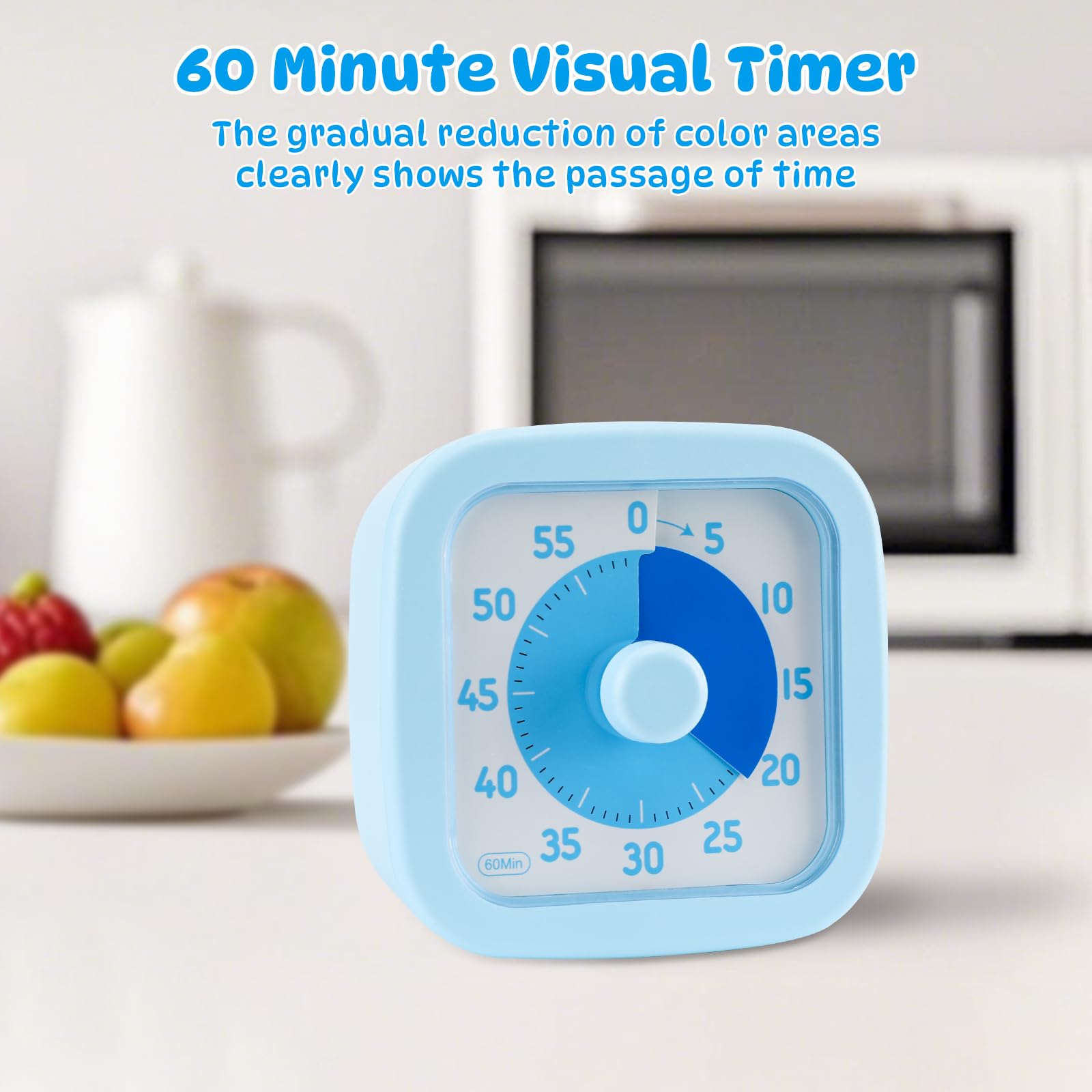 Euqvunn Visual Timer for Kids 60 Minute Visual Countdown Timer with Silent Operation - Image 2