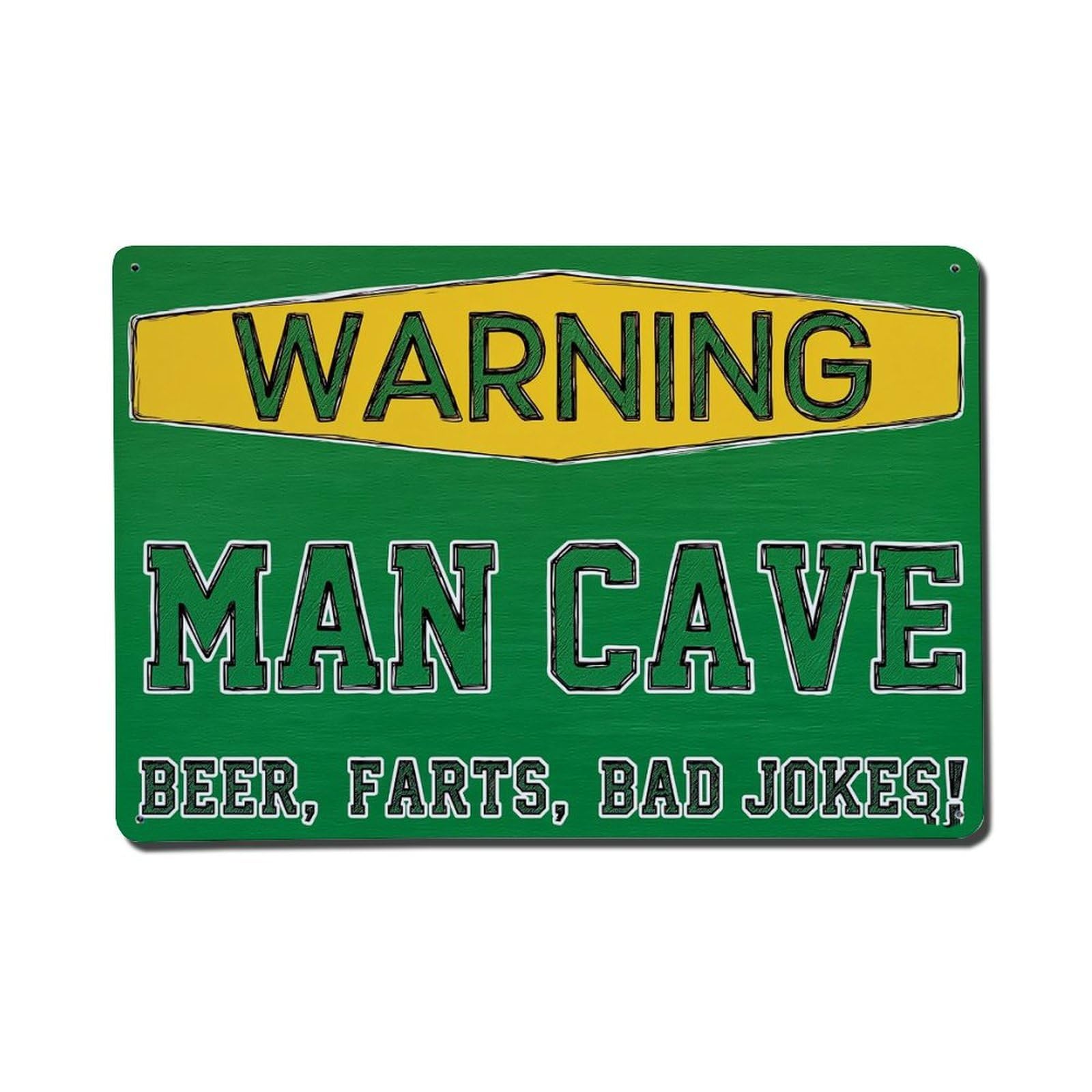 Warning Man Cave Beer Farts Bad Jokes Vintage Tin Sign Retro Metal Wall Decor Metal Poster, Home Bar Garage Farmhouse Cafe Wall Art Decoration 8x12Inches