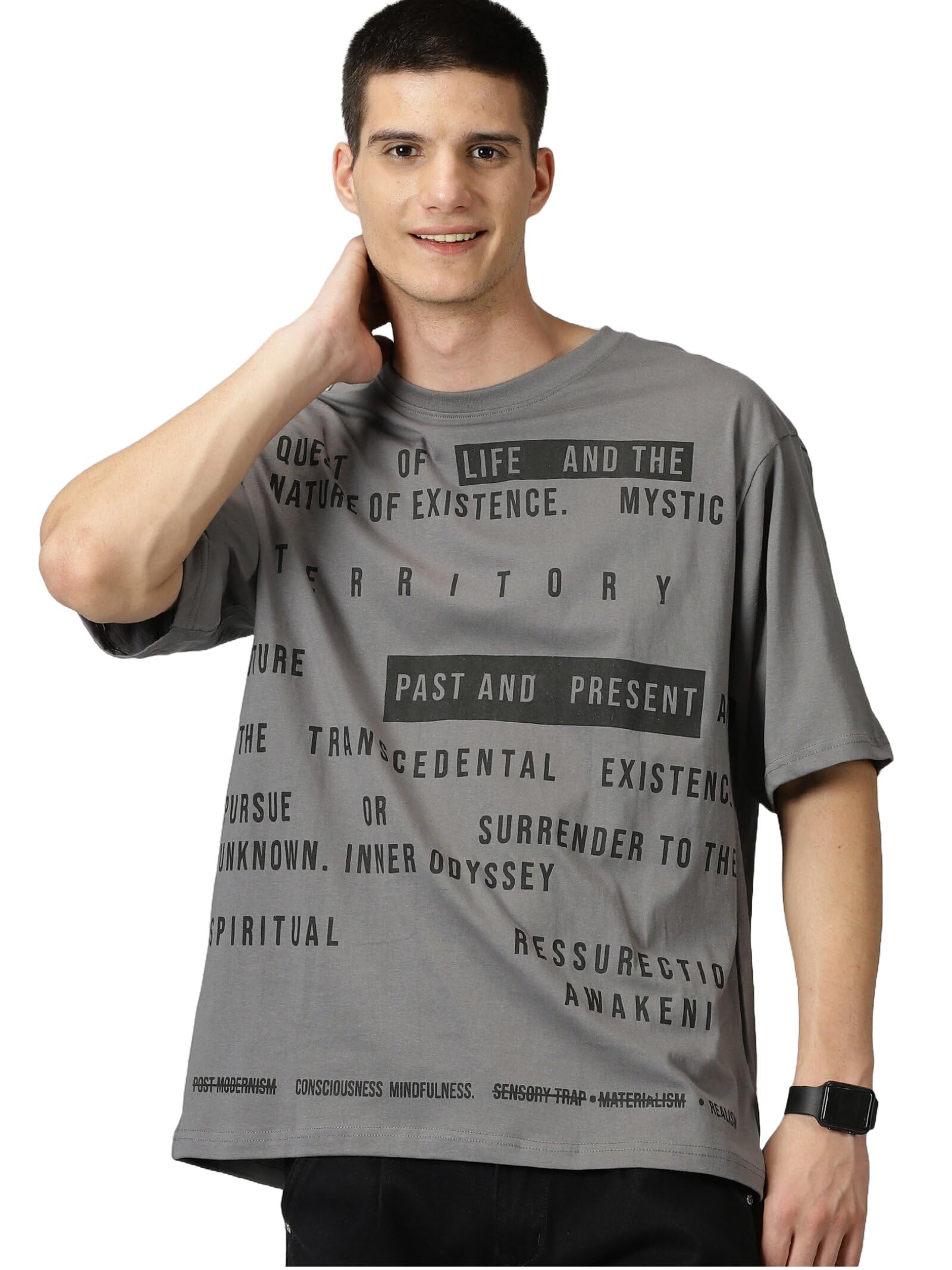 Men's Cotton Half Sleeve Drop Shoulder Oversized Tshirt