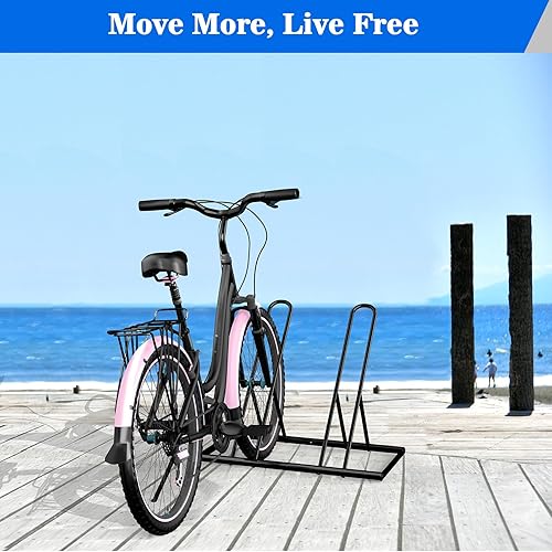 Miniatura 7 de melos Soporte de bicicleta para 2 bicicletas, soporte de bicicleta de estacionamiento, al aire libre para bicicleta de montaña, resistente para
