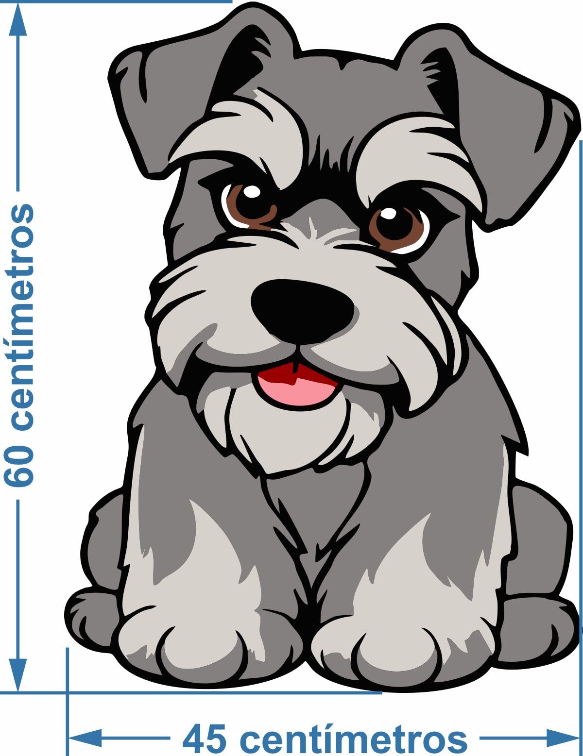 Piñata cumpleaños infantil hecha a mano Perrito Schnauzer (Grande 60x45x10 Centímetros)