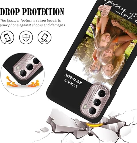 Miniatura 5 de Funda de teléfono con foto personalizada para Motorola Moto G Stylus 5G 2022 con nombre de logotipo y texto personalizado, funda protectora de