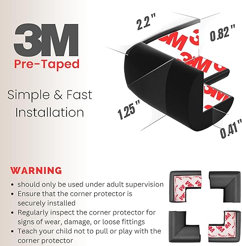 Miniatura 3 de Protectores de esquina de espuma suave para bebé, protectores de esquina para marco de cama, cubierta de seguridad para muebles de escritorio de