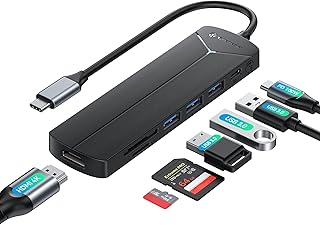 Yottamaster USB Cハブ 7-IN-1 USB ハブ Type-C PD 100W 急速充電 USB 3.0 2ポート拡張 5Gbps安定高速転送 4K HDMIハブ SD Micro SD/TFカードリーダー 対応 タイプC アダプター MacBook air Pro Rog Ally XPS HP Surface Go Galaxy S21 Xperia 5などに対応