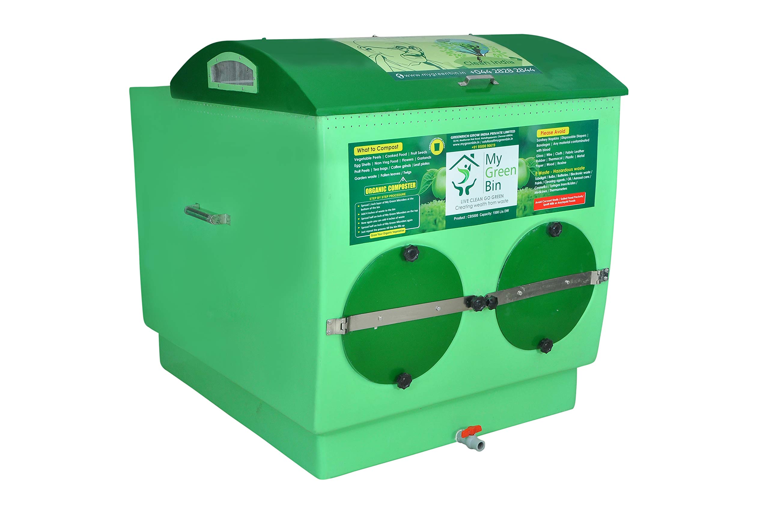 Organic Composter 2000 ltrs + 30 Bags Microbes (10 ltrs) - Convert Kitchen Waste to Manure-image-48