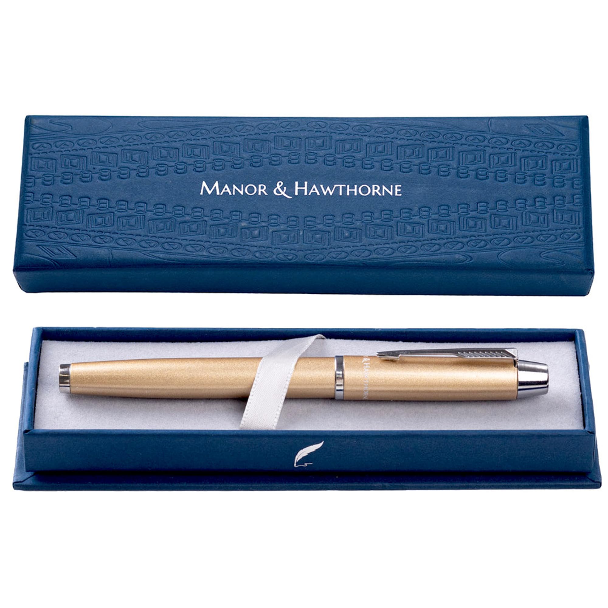 Manor & Hawthorne Personalized Rollerball Pen, Champagne Gold