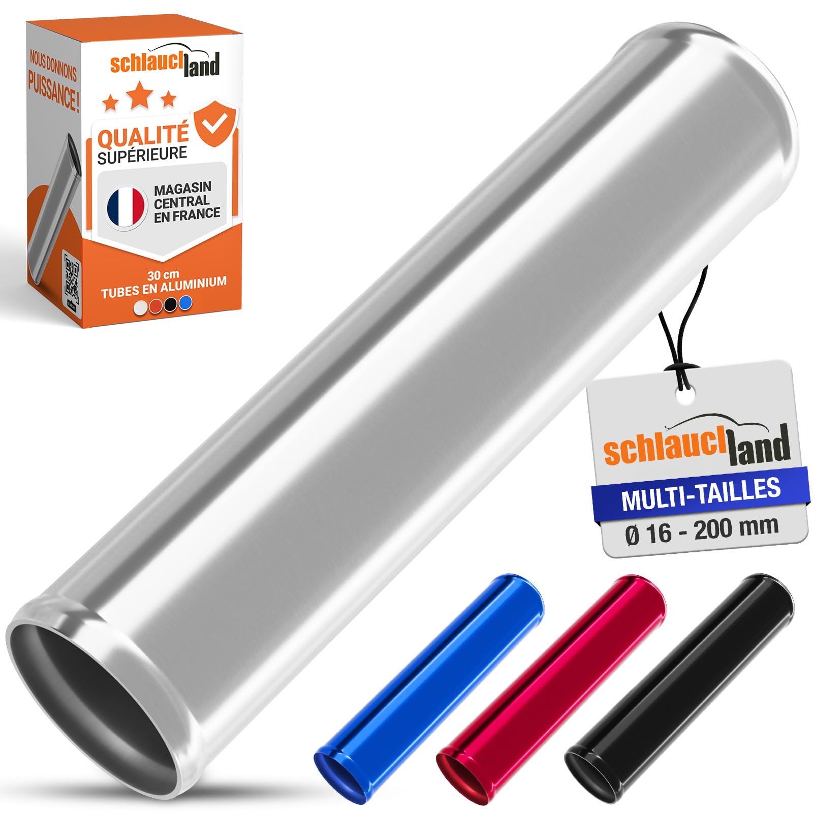 30cm TUBE ALUMINIUM EXT-Ø 16mm droit argent TUYAU coloré polie | SÉLECTION COULEURS & TAILLES | Alu Conduite Durite Universel Essence Diesel Carburant Eaux Air Liquide Radiateur T-6063 EN