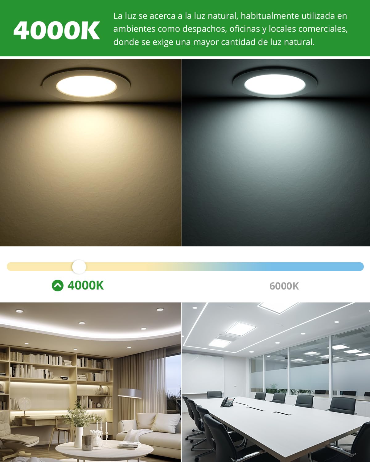 HOMEOW 12 Pack Downlight LED Techo Empotrable 7W, 230V IP44 Focos Interior Techo Empotrable, 4000K Blanco Neutro Ojos de Buey LED para Baño/Cocina, Diámetro 118mm, Φ95-110mm