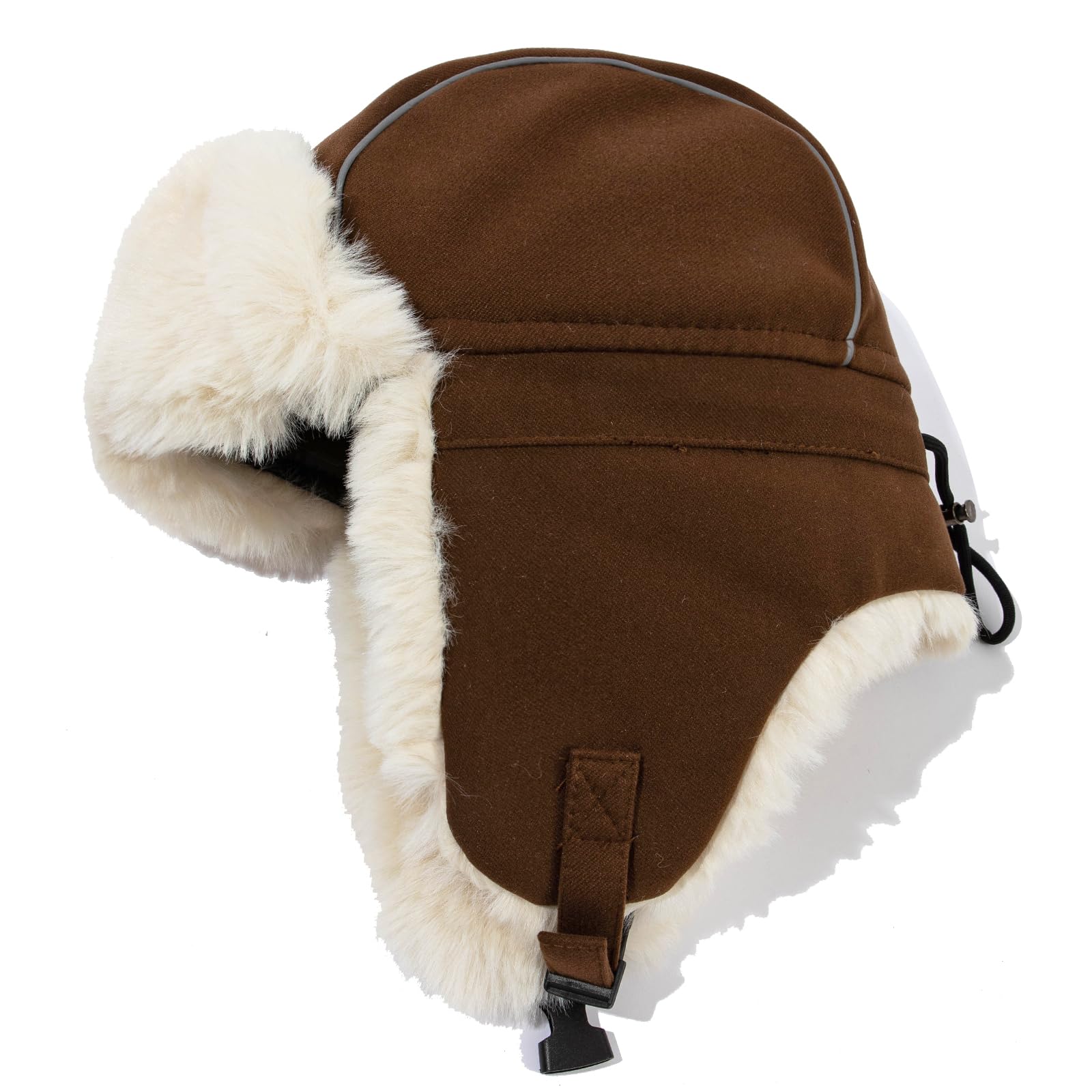 czapka, Czapki zimowe męskie traper trooper eskimo czapka pilota awiatora nauszniki ciepłe(CDUKPL2404Coffee)