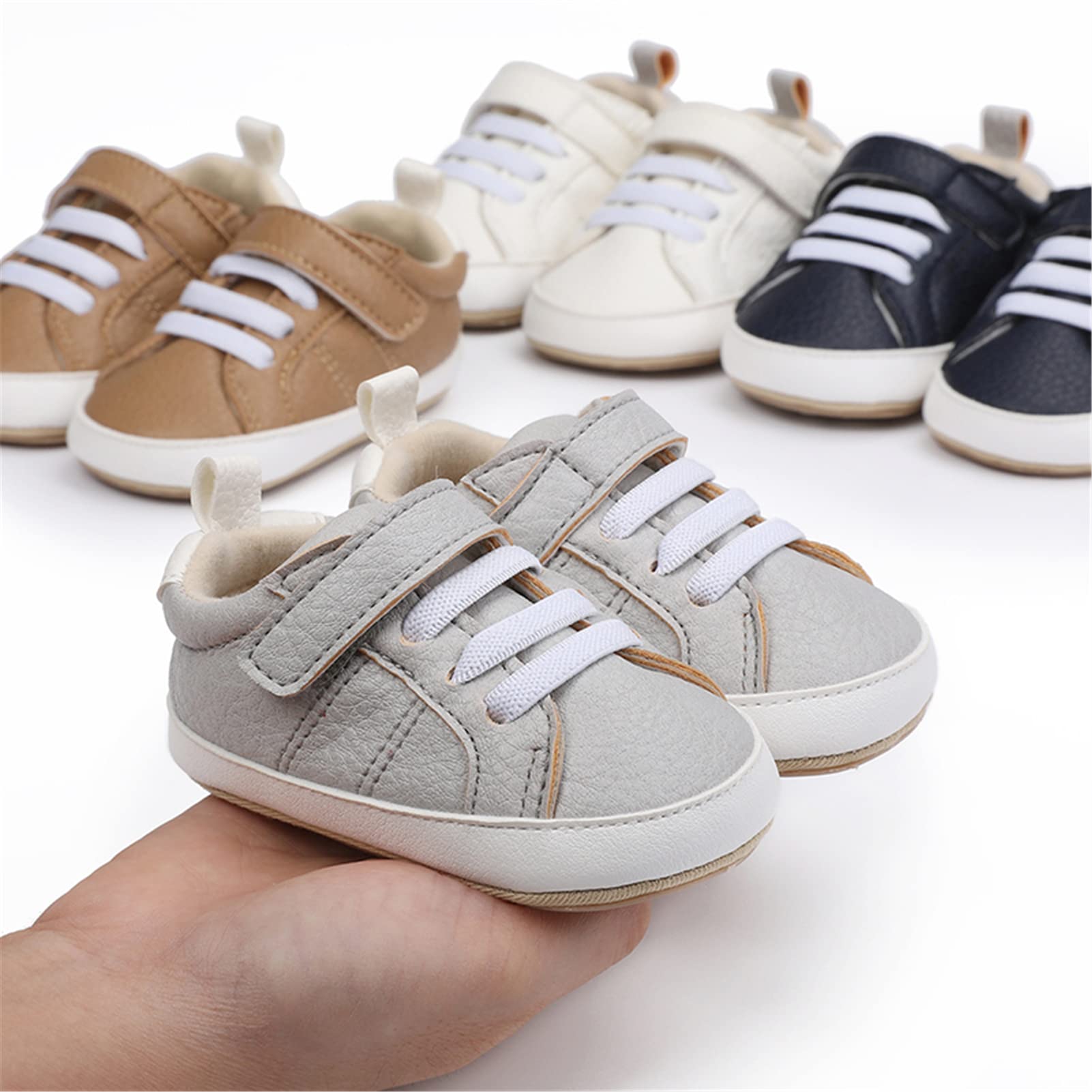 RVROVIC Baby Boys Girls Sneakers Anti-Slip Oxford Loafer Flats Infant Toddler PU Leather Soft Sole Baby Shoes - 2