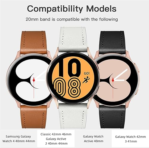 Miniatura 8 de GEAK Correas de cuero compatibles con Samsung Galaxy Watch 4 de 1.575 pulgadas, 1.732 pulgadas, Galaxy Watch 6Watch 5 de 1.732 pulgadas, 1.575