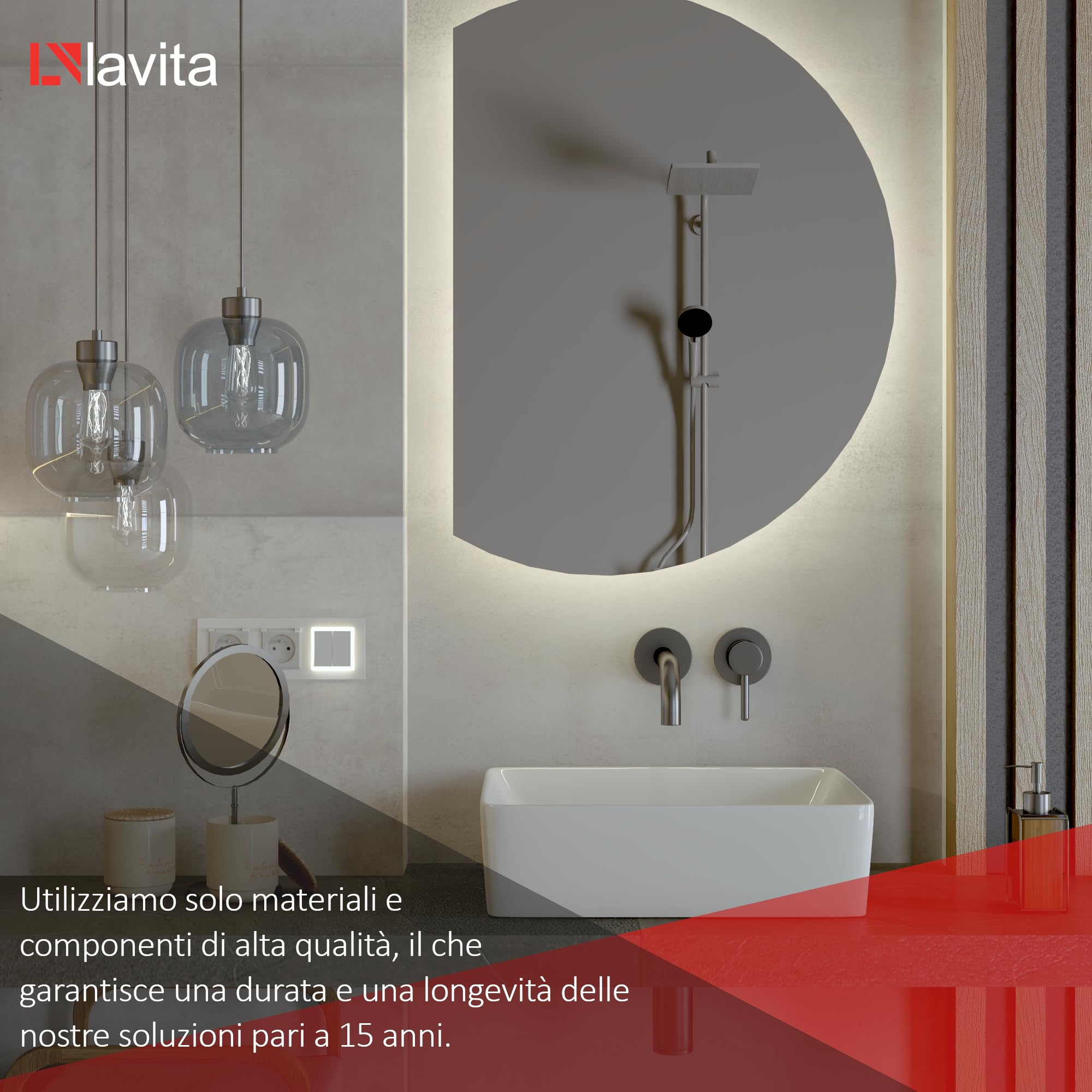 LAVITA LAVABO CERAMICA BIANCO 48 CM 473550