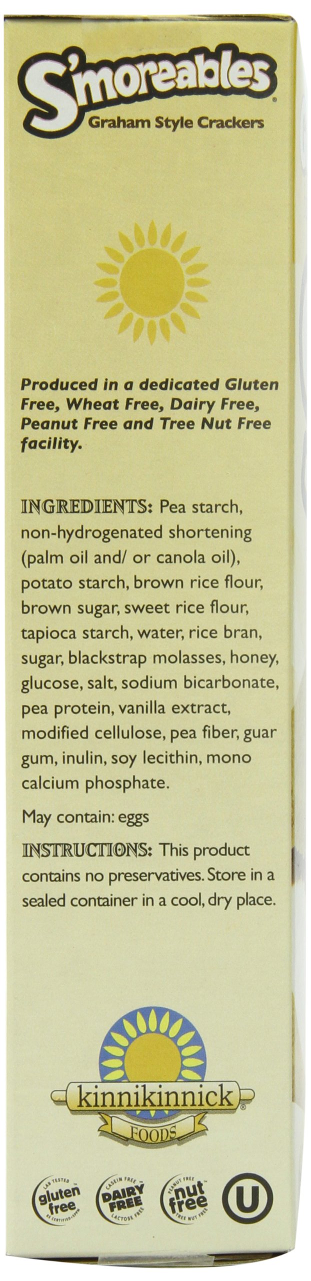 Kinnikinnick Gluten Free S'moreables Graham Style Crackers, 8 Ounce