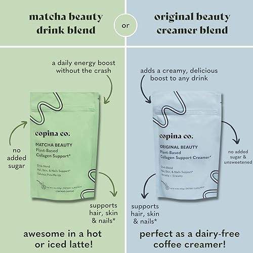 Miniatura 7 de Copina Co. Mezcla de crema de colágeno vegano original: bebida de batido de colágeno a base de plantas, mezcla cremosa vegana | Sabor original | 3