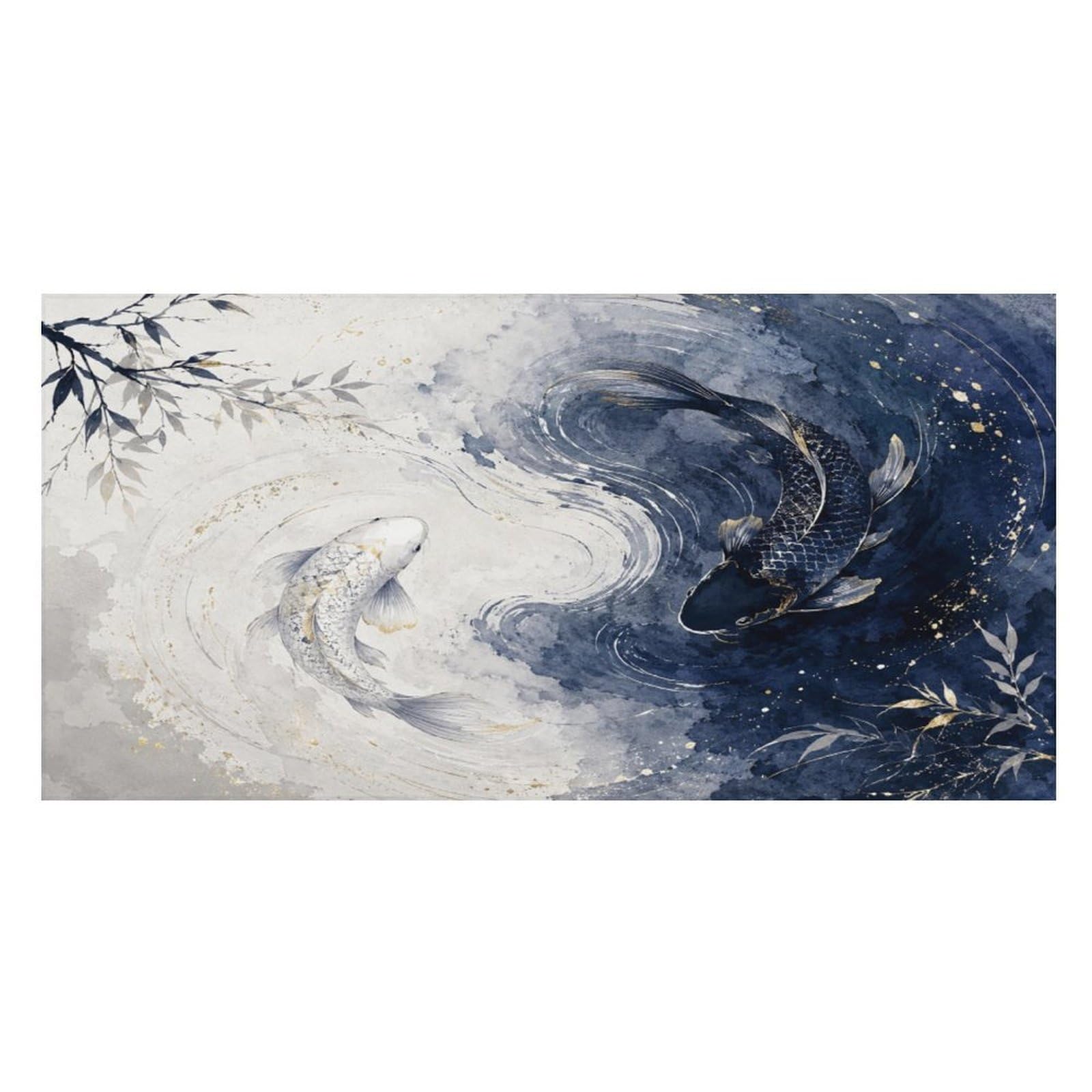 Anceky Koi Fish Yin Yang Watercolor Oversized Beach Towel Quick Dry Sand Free Microfiber Travel Towel Lightweight Multi Purpose Beach Blanket Pool Gym Bath Towel 63x31 in