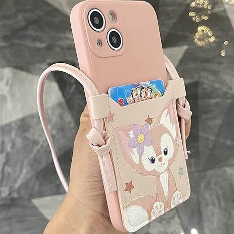 Amazon Co Jp Iphone適用 ケース 肩掛け 斜めがけ アイフォン ステラルー リーナベル 背面収納 かわいい カードケース リボン付き ショルダー 軽量 Pu カバー カード収納 ソフト ストラップホール ハンドストラップ 携帯カバー 家電 カメラ