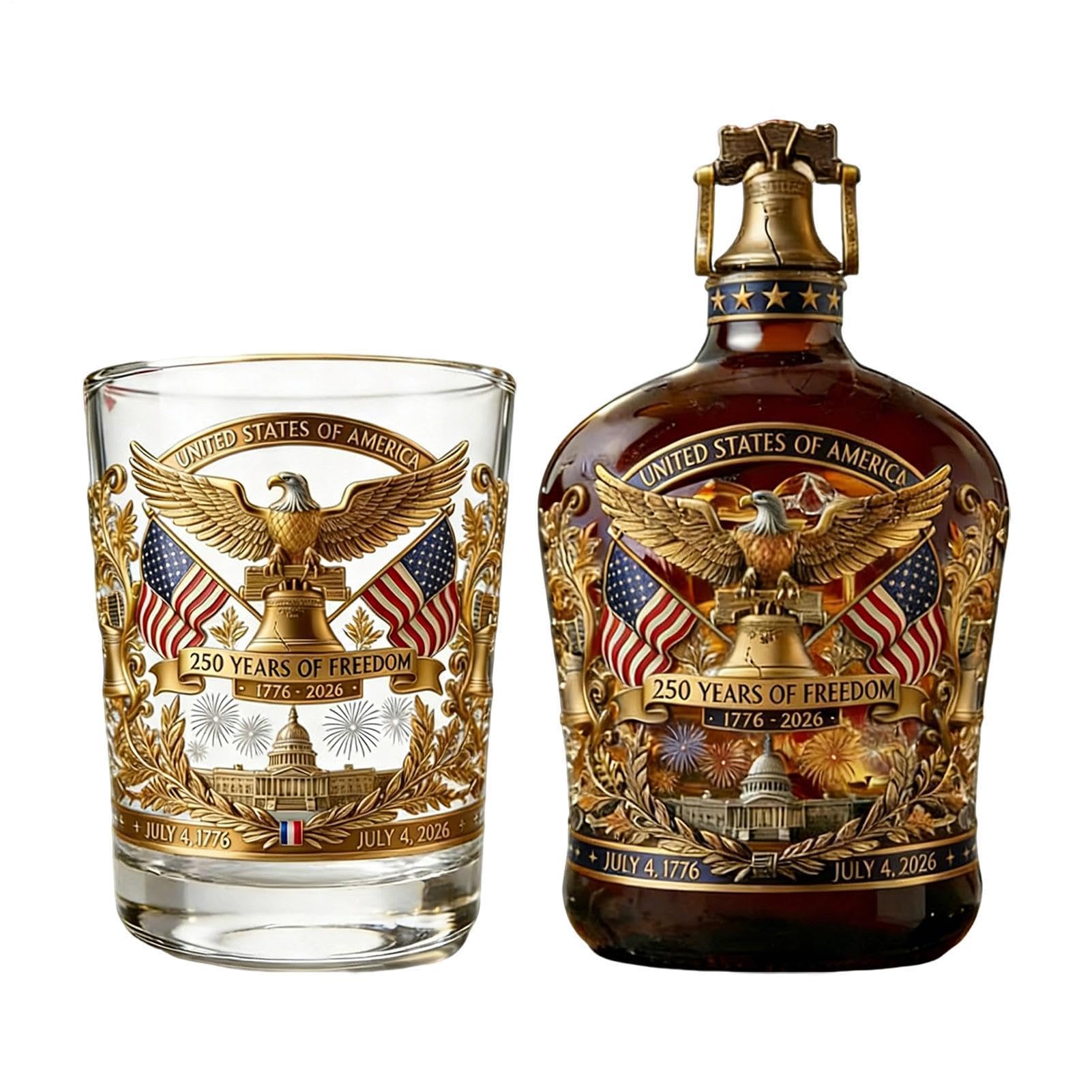 Ensemble de bouteilles de whisky en verre souvenir 350 ml pour jour commémoratif