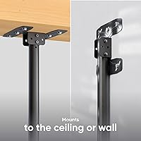 Vista 4 de ONKRON Soporte de TV de techo para pantalla de 32 a 80 pulgadas de hasta 150 libras, soporte de TV colgante de altura ajustable con giro e Negro