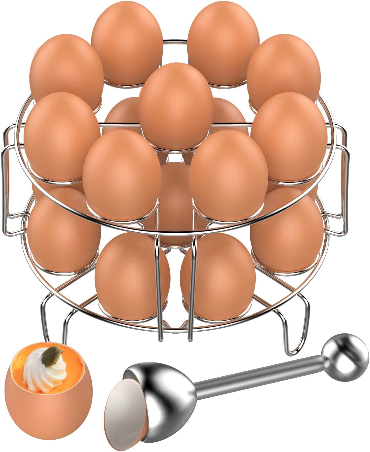 Egg Steamer Rack, iSPECLE 2 Pack Stackable Egg Racks for