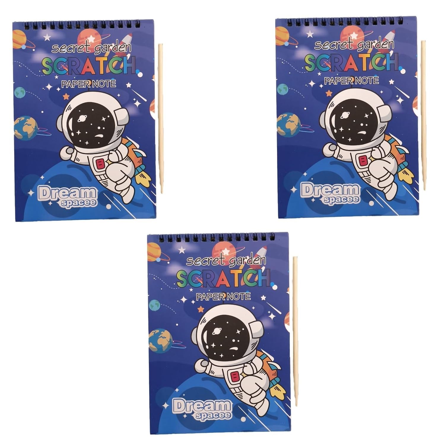 BRAND HOME® Scratch Magic Space Astronaut Scratch Book 8 Pages Paper Notes Scratch Art Activity Books (Pack of 3) (B0D875HQB5) Amazon Price History, Amazon Price Tracker