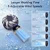 Taşınabilir USB Vantilatör, 4200mAh Şarjlı El Tipi Fan, LED Ekranlı, 3'ü 1 Arada El/Boyun/Masa Fanı, Yaz, Ofis, Seyahat için, Kadınlar, Kızlar ve Çocuklara Hediye (Lacivert)