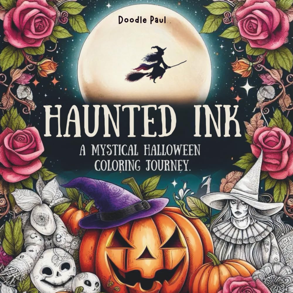 Haunted Ink A Mystical Halloween Coloring Journey (Inky Escapes Collection)