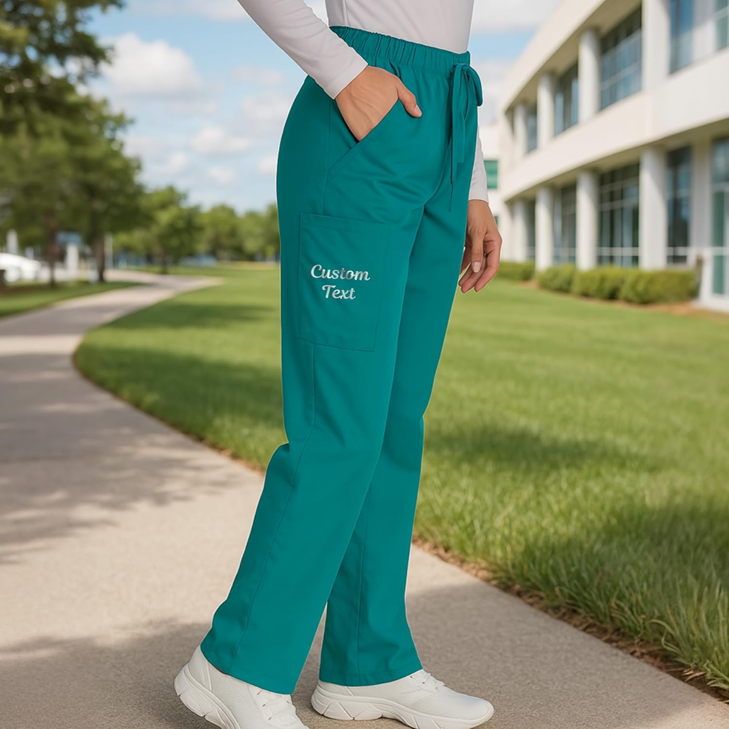 Custom Text Name Scrub Set for Men Women, Personalized Name Medical Uniform RN CNA LPN,Customizable Healthcare Gifts