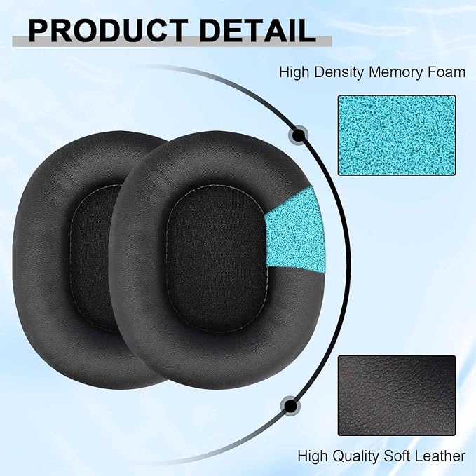 Almohadillas de repuesto para Audio-Technica ATH-M50X negras miniatura 5
