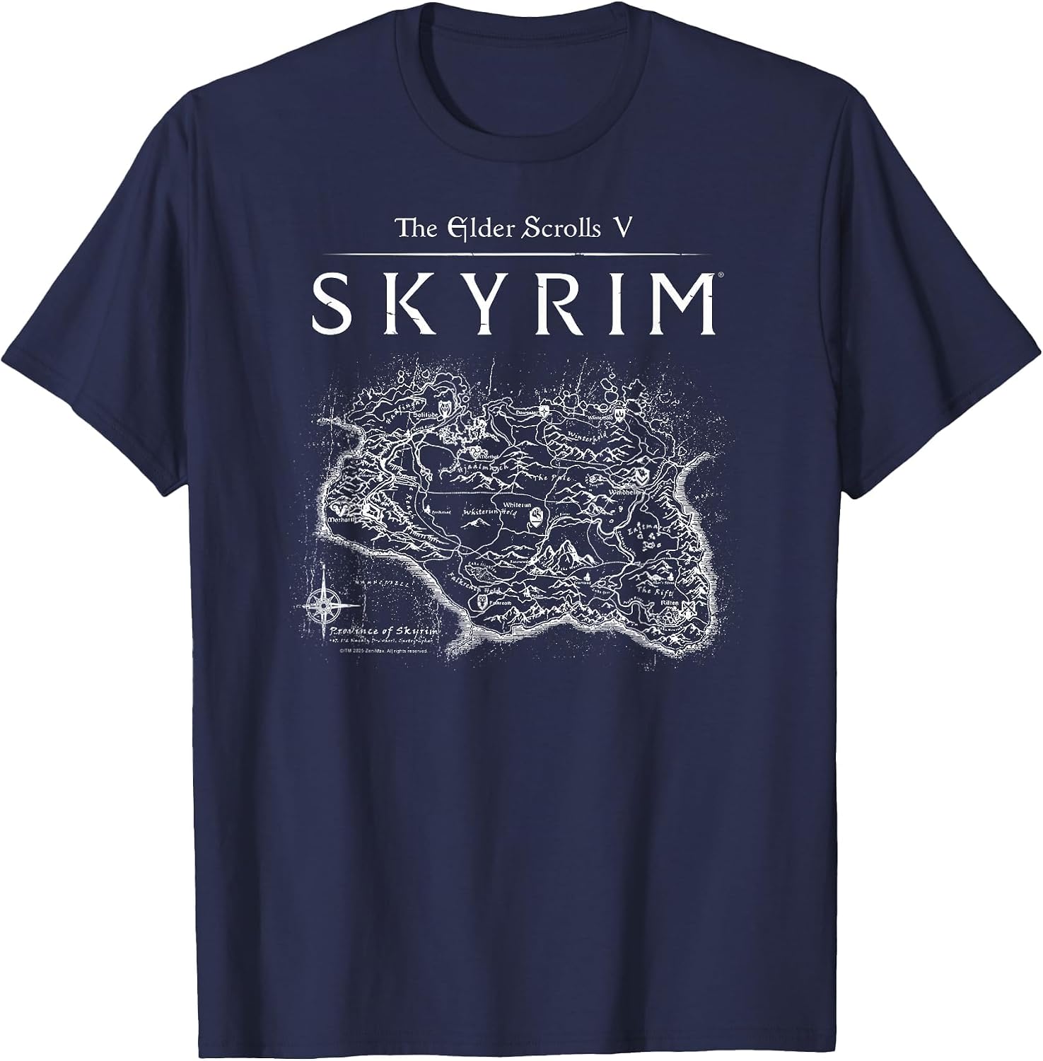 Skyrim Province Map Video Game T-Shirt image 3
