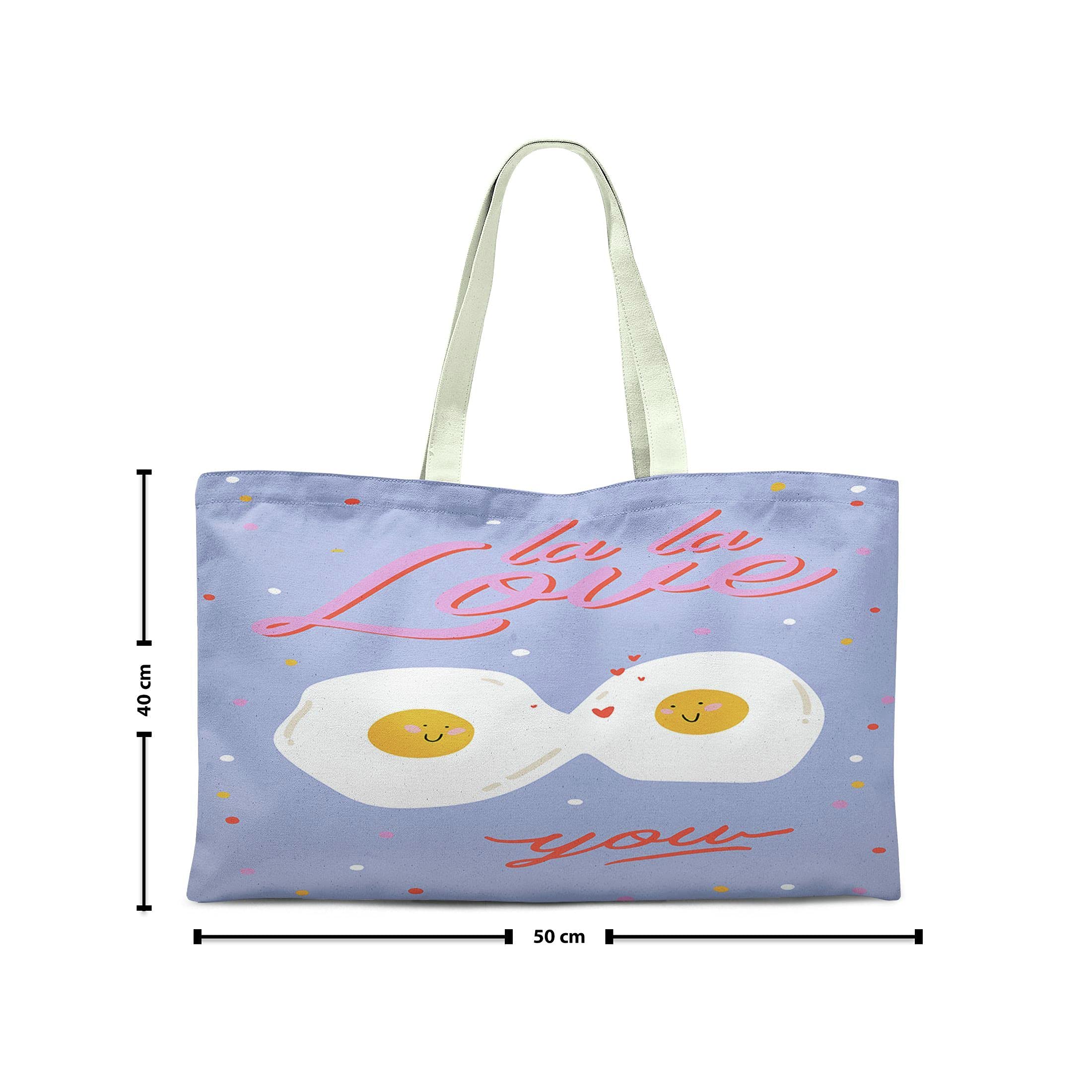 Le Jardin Du Lin Bedruckte Baumwolltasche – Wiederverwendbar, 50x40 Cm, Mit Langen Henkeln, Faltbar