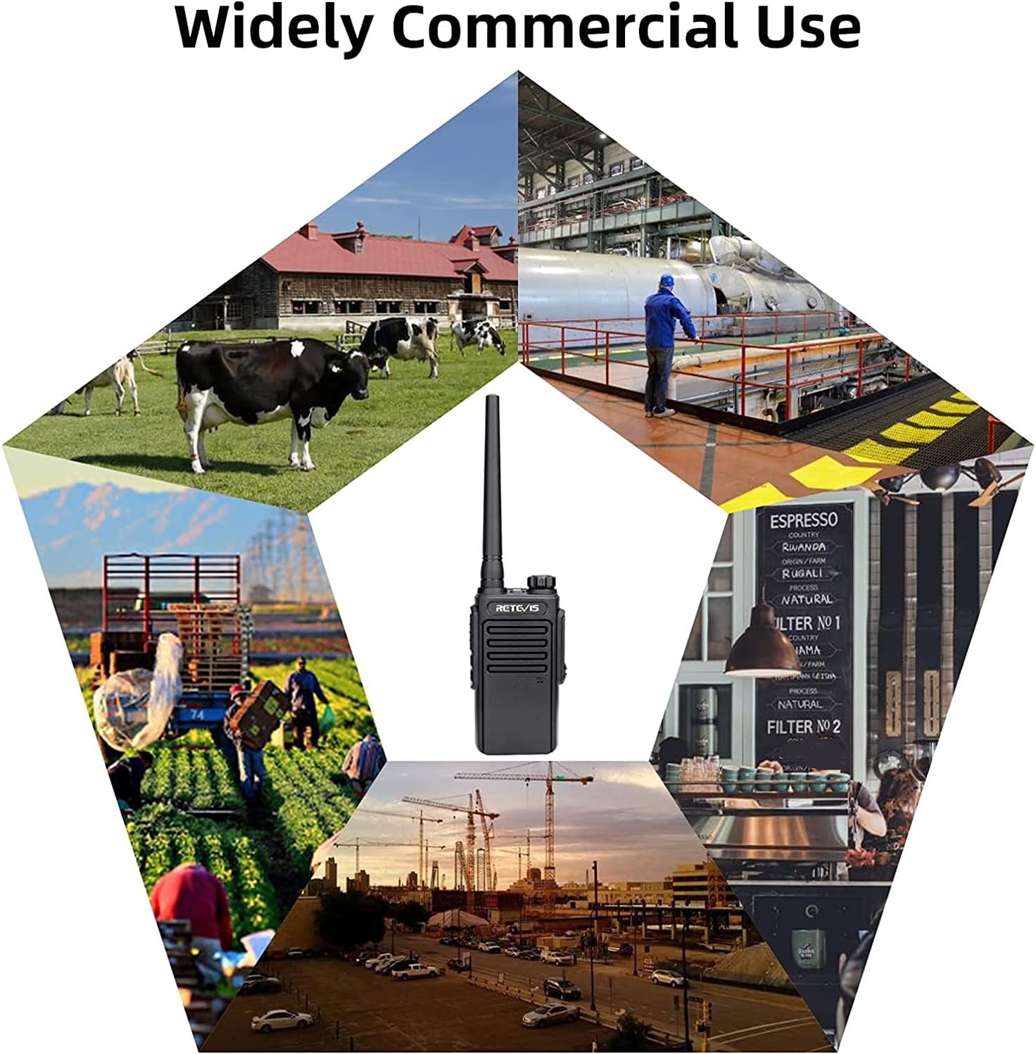 Nеw Prоduсt Retevis RT47V 2 Way Radio Long Range,MURS Radio Handheld,License Free VOX Squelch,Rechargeable Walkie Talkie for Warehouse Manufacturering (6 Pack)