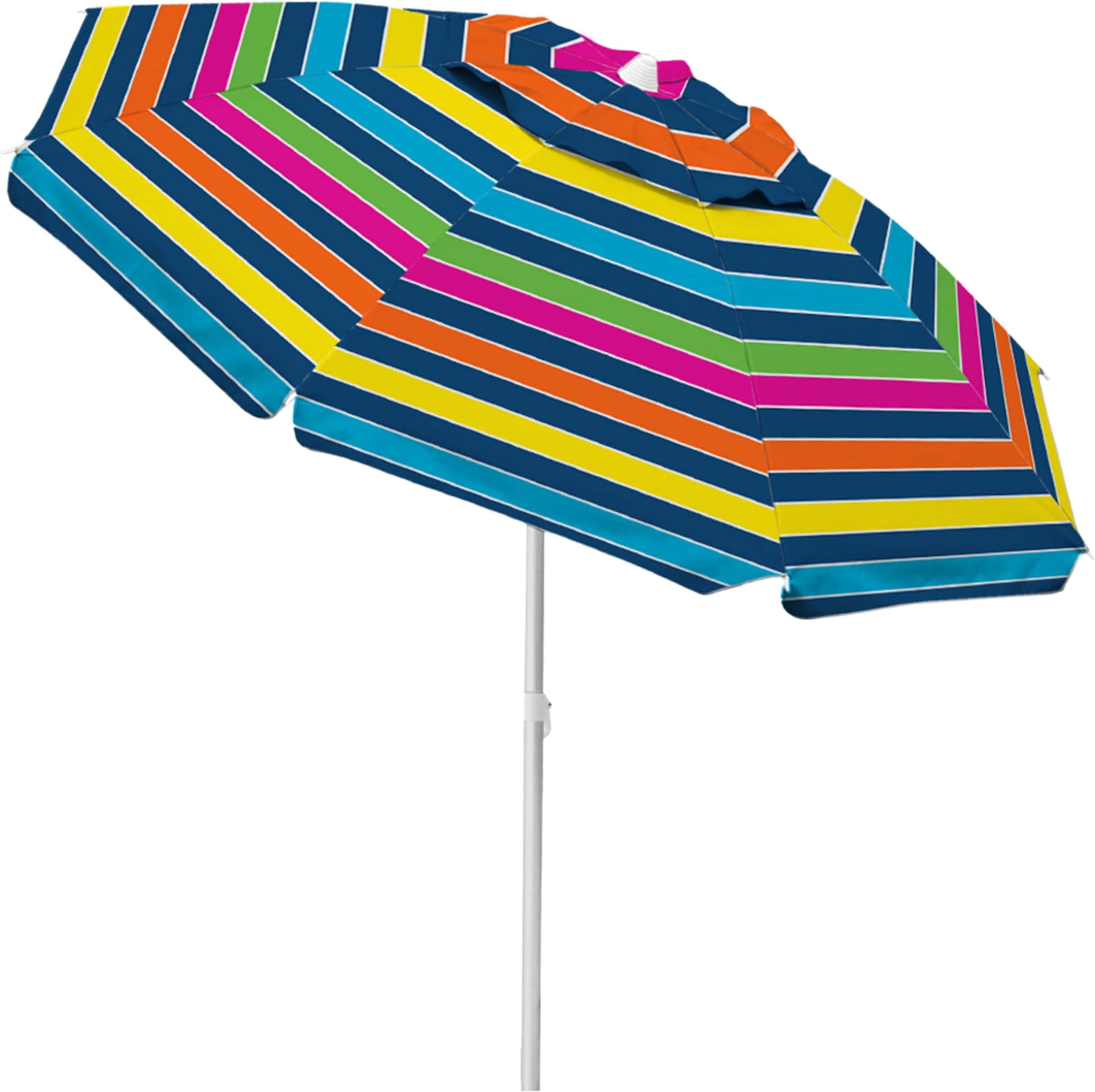 CARIBBEAN JOEBeach Umbrella, Portable and Adjustable Tilt Sun Umbrella with UV Protection, Vented Canopy, Sand Screw Anchor