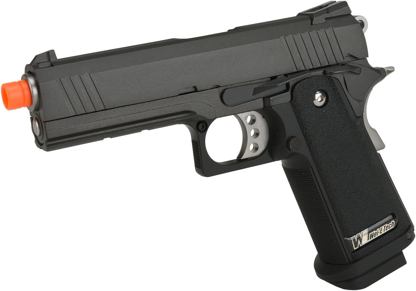 Evike Airsoft - WE-Tech Hi-CAPA Gas Blowback Airsoft Pistol (Model: 4.3 2011 Commander/Black/Green Gas) - (PID: 38956)