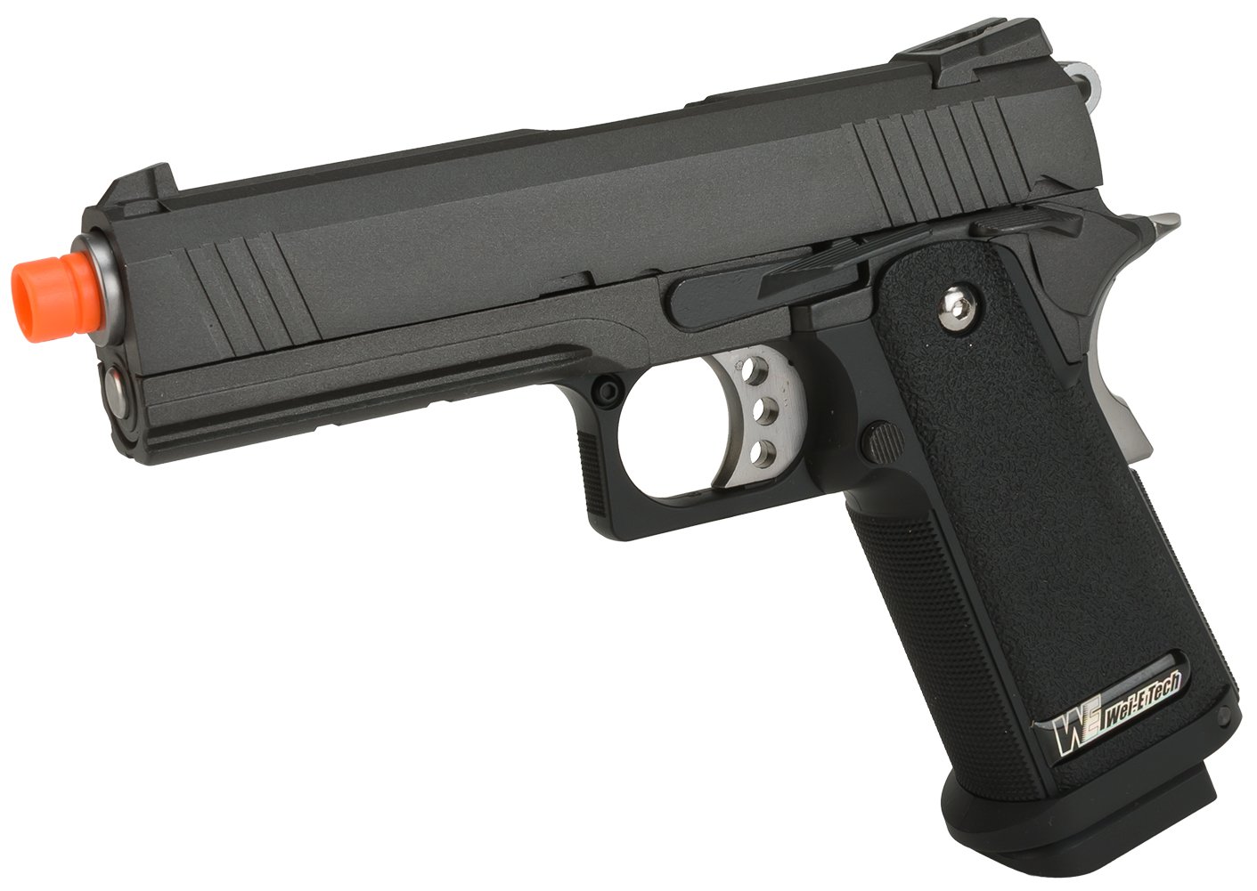 Evike Airsoft - WE-Tech Hi-CAPA Gas Blowback Airsoft Pistol (Model: 4.3 2011 Commander/Black/Green Gas) - (PID: 38956)