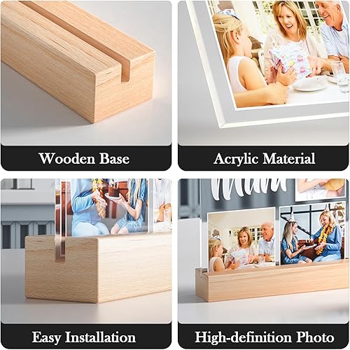 Miniatura 8 de Marco de fotos personalizado con fotos, marco de fotos personalizado con luz nocturna, regalos personalizados para novio, novia para parejas,