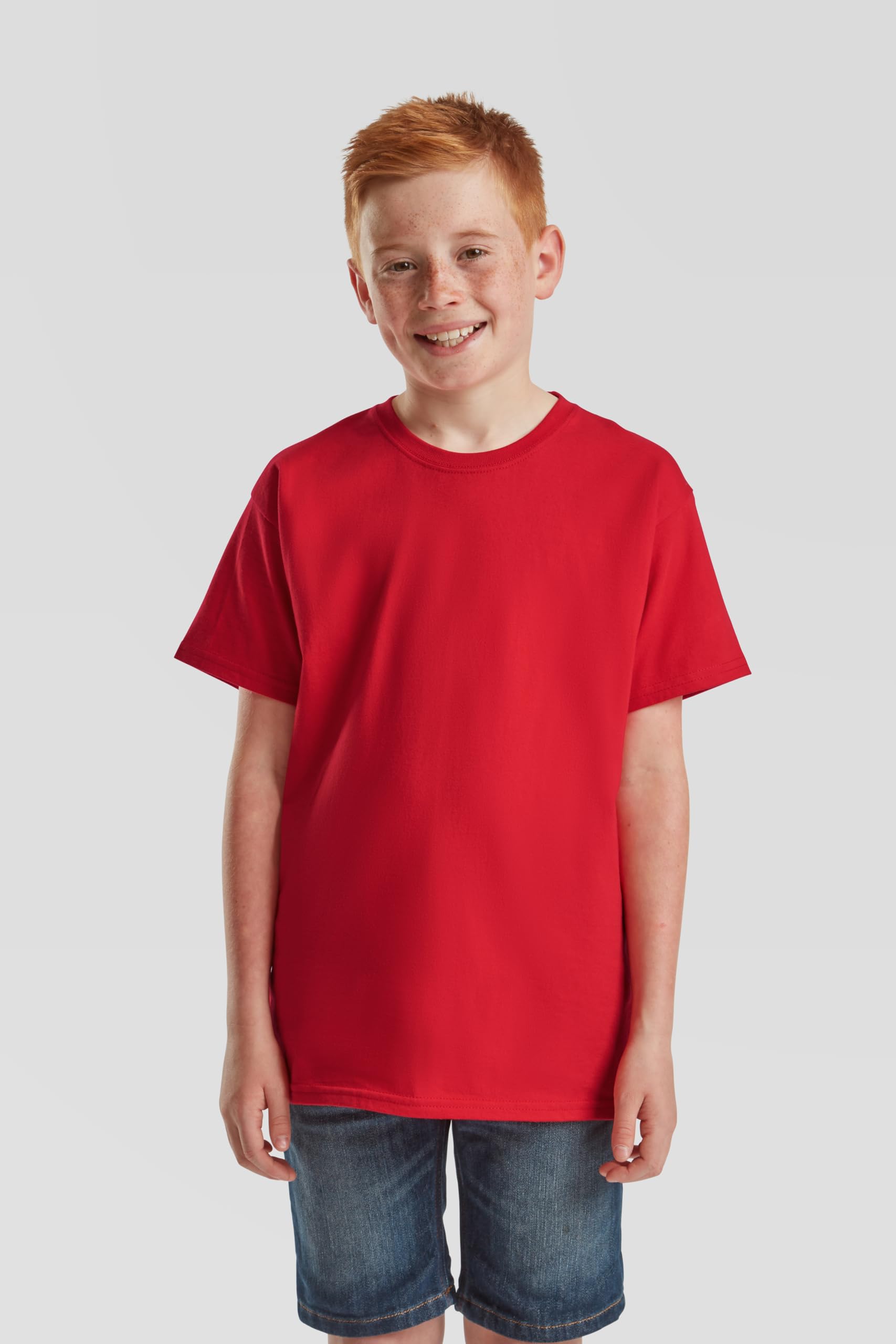 Fruit of the Loom Confezione da 10 pezzi Kids Iconic 195 T | Maglietta per bambini in 100% cotone, vestibilità classica, girocollo + sacchetto in tessuto MyShirt
