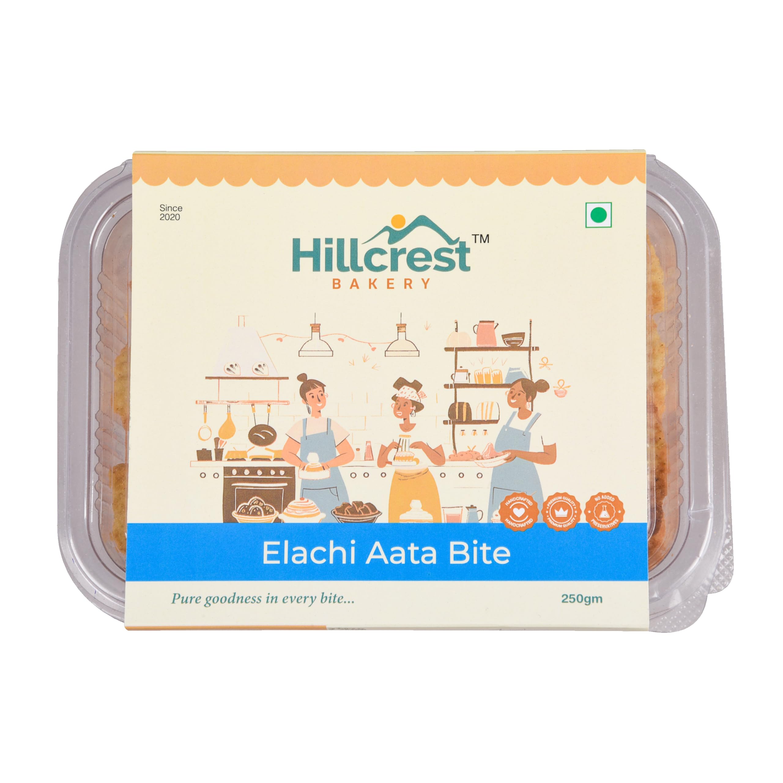 Hillcrest Bakery Elachi Aata Bite Cookies, Cardamom Flavour, 18