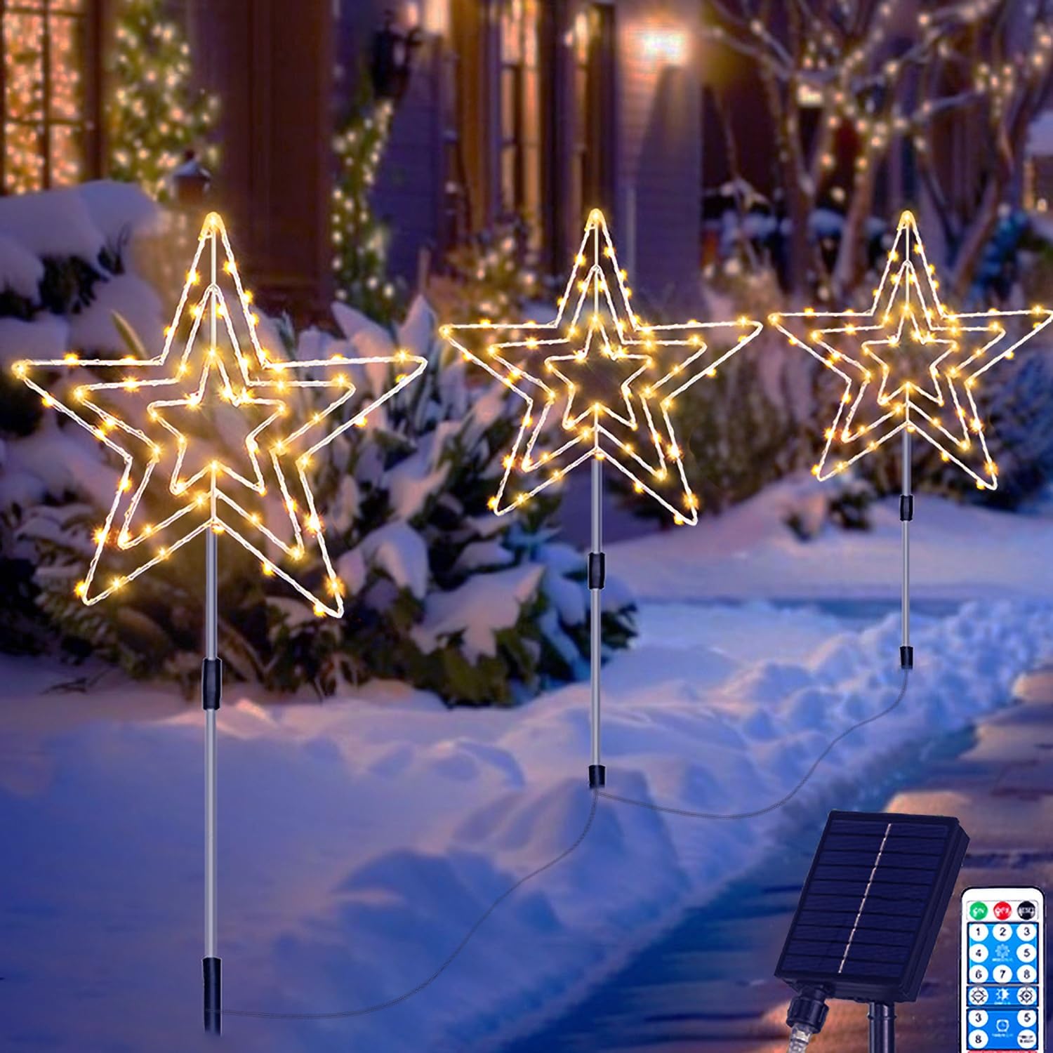 Luminosa Stella Di Natale In Ceramica Con LED | Luce Calda, Design Nordico Ritagliato | Decorazione Tavolo - 4