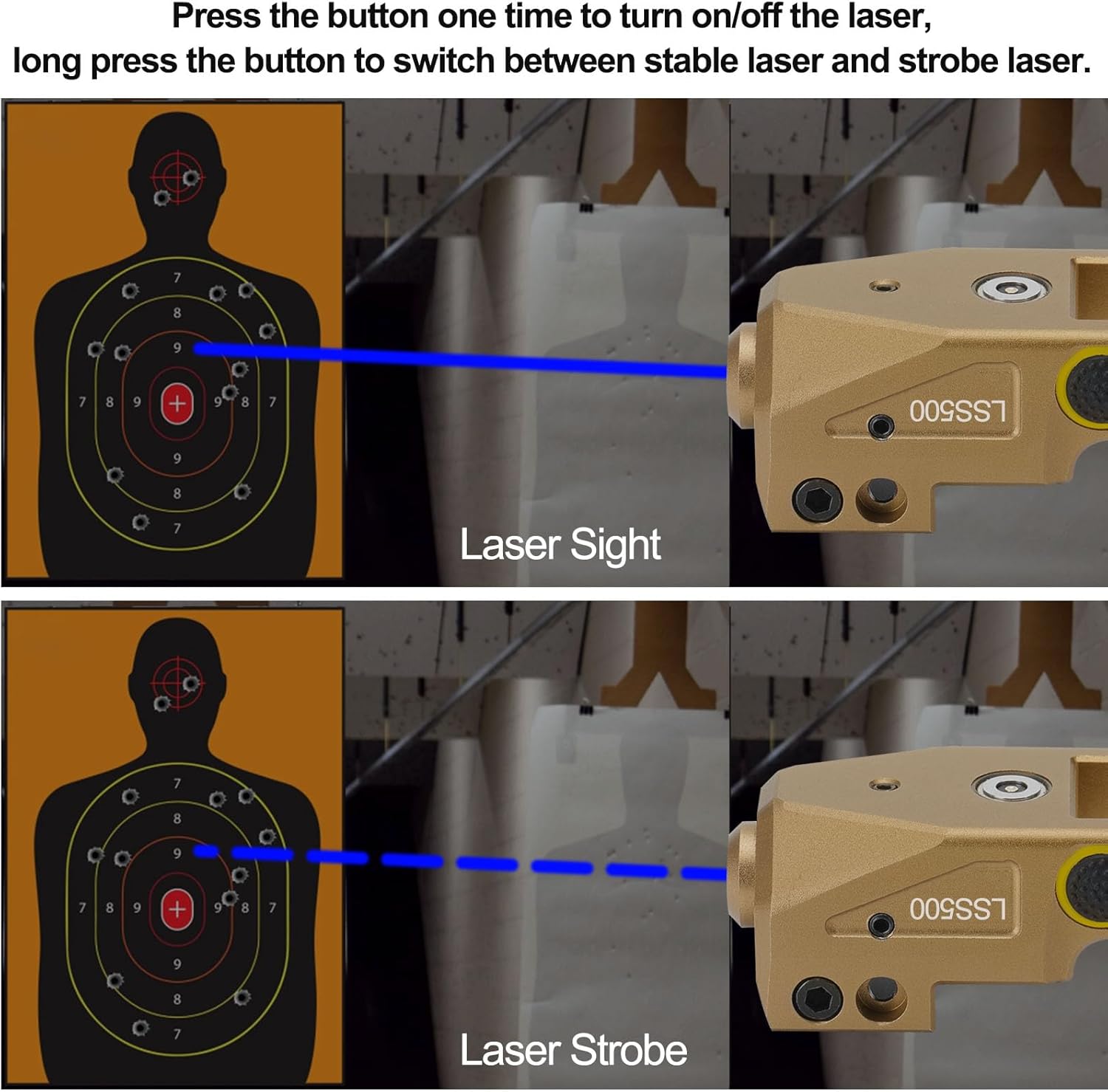 Blue Laser Sight for Pistol,Updated High Precision Laser, Magnetic Rechargeable, Shock & Water Resistant, Easy Mount to Picatinny/Weaver, Auto-Shutdown for Energy Saving, Ambidextrous Control