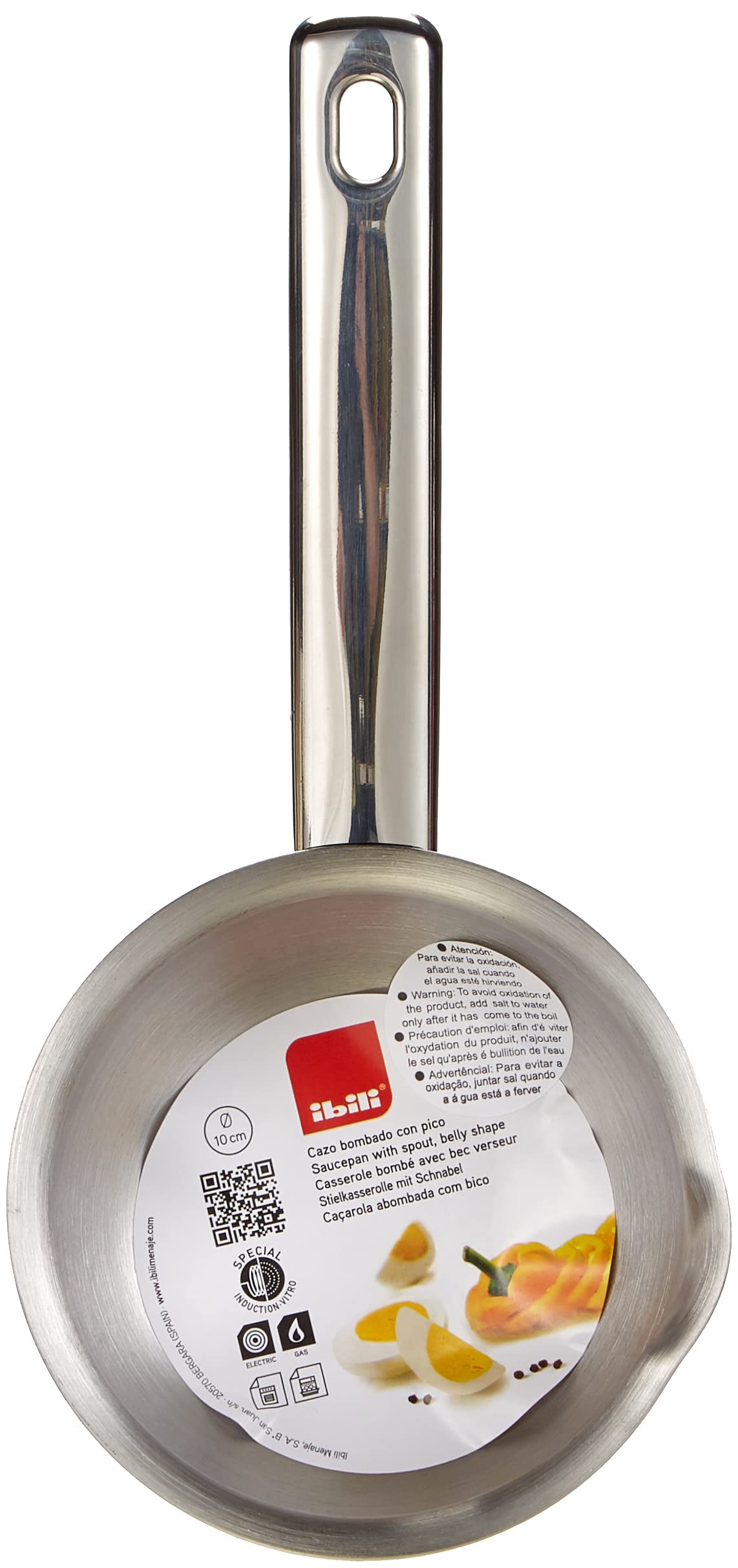 IBILI, Pentolino ricurvo Prisma, 10 cm, acciaio inox, adatto per piani cottura a induzione.